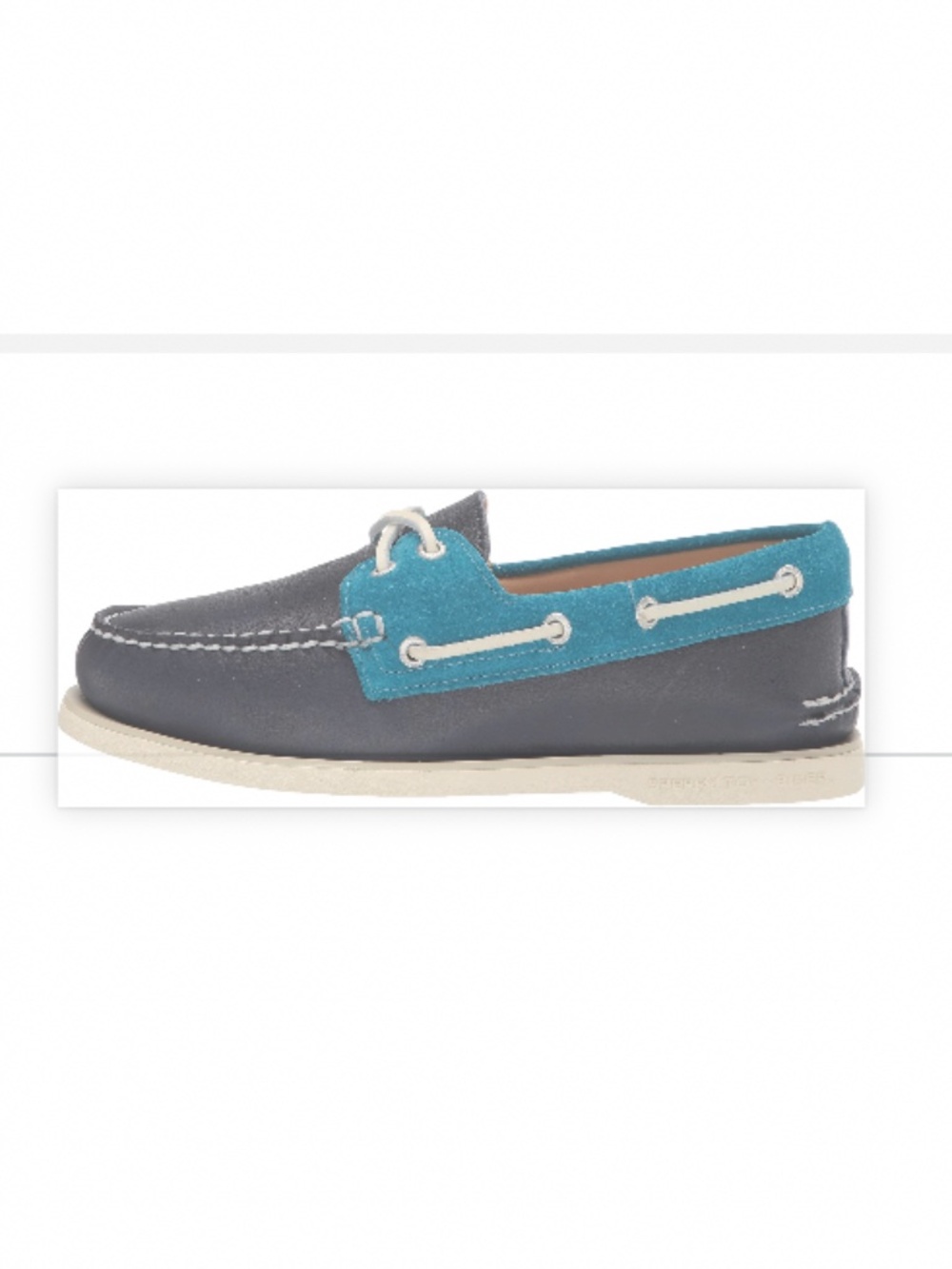 Sperry Top Sider Leather Suede Boat Shoes Blue Colorblock Men’s Size 10